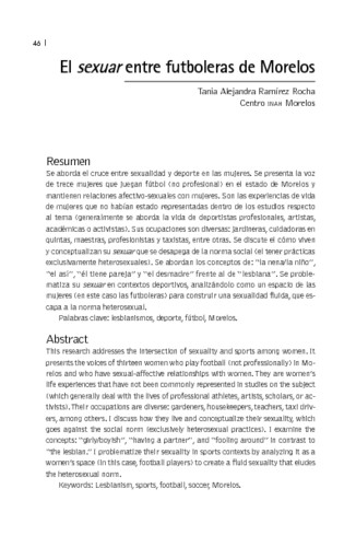 El sexuar entre futboleras de Morelos