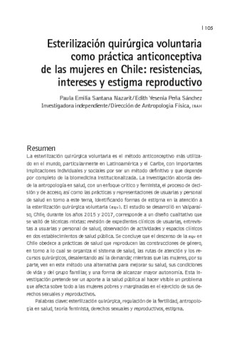 Esterilización quirúrgica voluntaria como práctica anticonceptiva de las mujeres en Chile: resistencias, intereses y estigma reproductivo