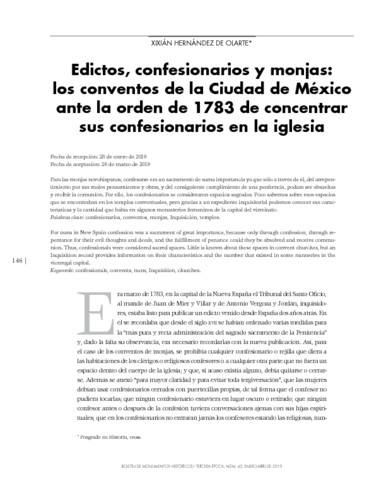 Edictos, confesionarios y monjas: los conventos de la Ciudad de México ante la orden de 1783 de concentrar sus confesionarios en la iglesia