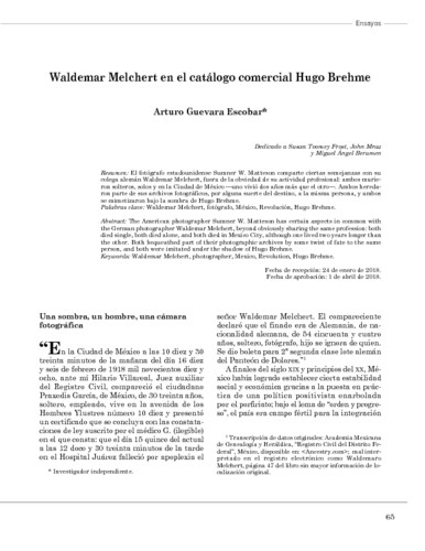 Waldemar Melchert en el catálogo comercial Hugo Brehme