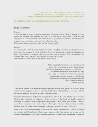 La fiesta: el teatro de la memoria, la identidad y el poder