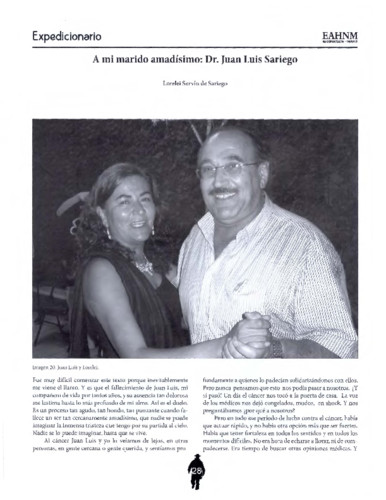 A mi marido amadísimo: Dr. Juan Luis Sariego