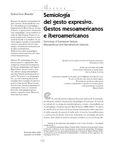 Semiología del gesto expresivo. Gestos mesoamericanos e iberoamericanos