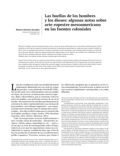 Las huellas de los hombres y los dioses: algunas notas sobre arte rupestre mesoamericano en las fuentes coloniales