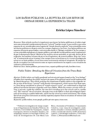 Los baños públicos: la ruptura en los ritos de orinar desde la experiencia trans