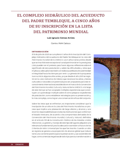 El Complejo Hidráulico del Acueducto del Padre Tembleque, a cinco años de su inscripción en la Lista del Patrimonio Mundial