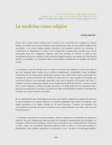 La medicina como religión