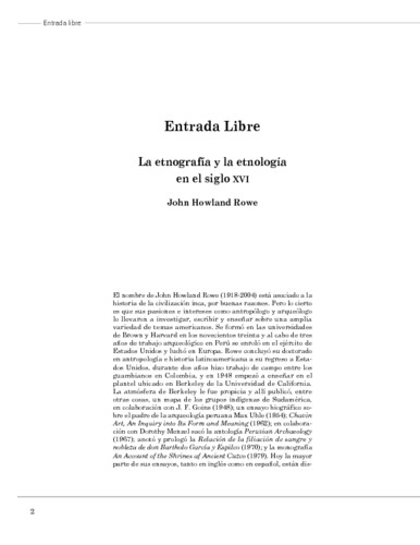 La etnografía y la etnología en el siglo XVI