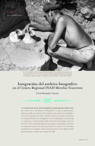 Integración del archivo fotográfico en el Centro Regional INAH Morelos-Guerrero