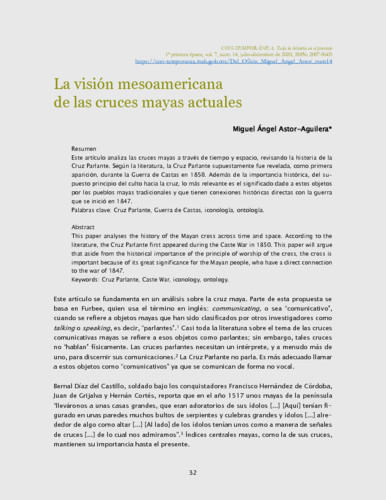 La visión mesoamericana de las cruces mayas actuales