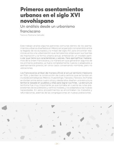 Primeros asentamientos urbanos en el siglo XVI novohispano. Un análisis desde un urbanismo franciscano