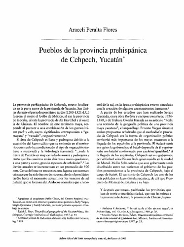Pueblos de la provincia prehispánica de Cehpech, Yucatán
