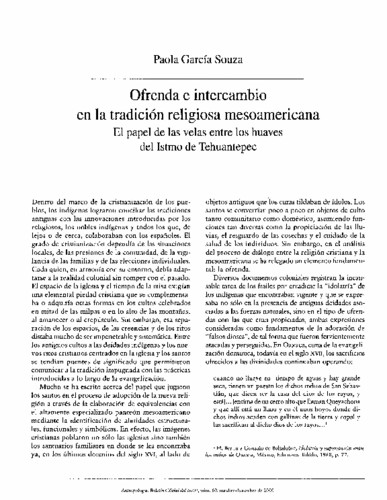 Ofrenda e intercambio en la tradición religiosa mesoamericana. El papel de las velas entre los huaves del Istmo de Tehuantepec