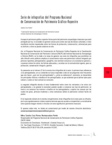 Serie de infografías del Programa Nacional de Conservación de Patrimonio Gráfico-Rupestre