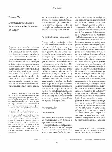 Docencia / investigación o formación en aula / formación en campo