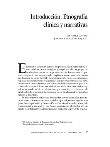 Etnografía clínica y narrativas