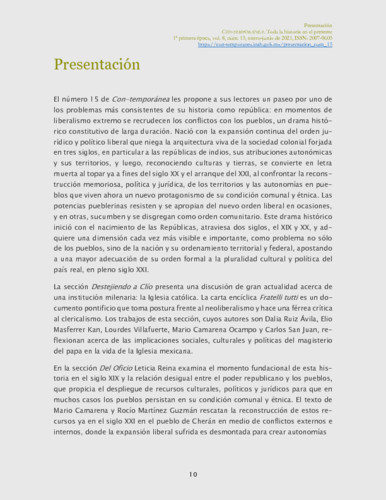 Presentación del número 15