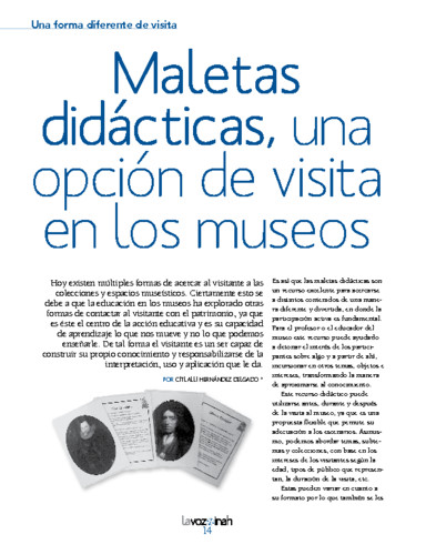 Una forma diferente de visita: Maletas didácticas, una opción de visita en los museos