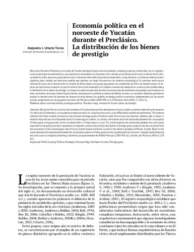Economía política en el noroeste de Yucatán durante el Preclásico. La distribución de los bienes de prestigio