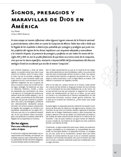 Signos, presagios y maravillas de Dios en América