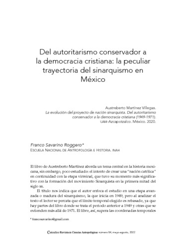  Del autoritarismo conservador a la democracia cristiana: la peculiar trayectoria del sinarquismo en México