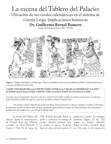 La escena del Tablero del Palacio: Ubicación de sus ruedas calendáricas en el sistema de Cuenta Larga. Implicaciones históricas