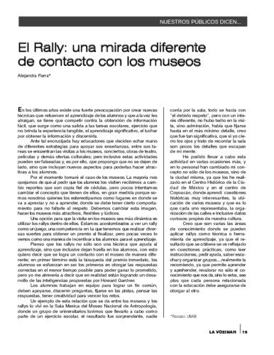 Nuestros públicos dicen... El Rally: una mirada diferente de contacto con los museos