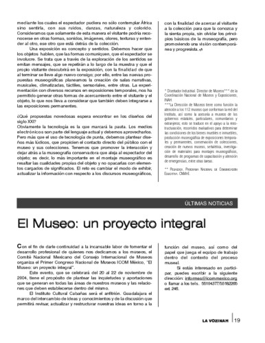 Últimas noticias. El museo: un proyecto integral