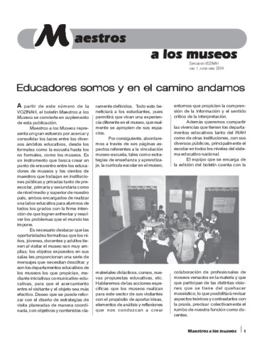 Maestros a los museos. Educadores somos y en el camino andamos