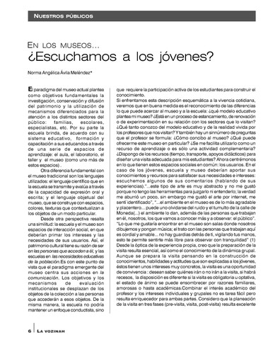 Nuestros públicos. En los museos... ¿Escuchamos a los jóvenes?