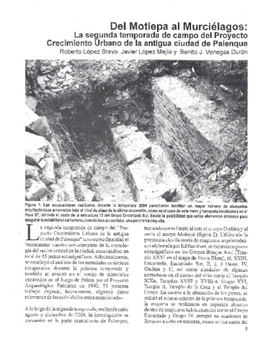 Del Motiepa al Murciélagos: La segunda temporada de campo del Proyecto Crecimiento Urbano de la antigua ciudad de Palenque