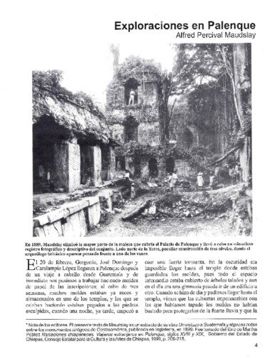 Exploraciones en Palenque