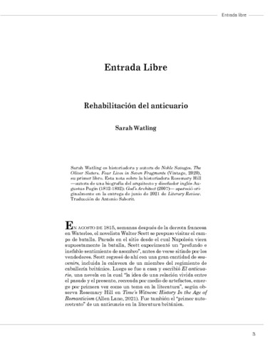 Rehabilitación del anticuario