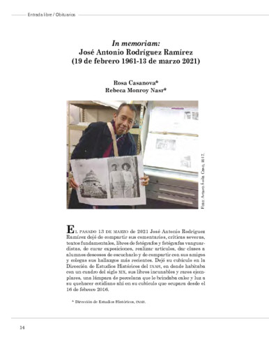 In memoriam: José Antonio Rodríguez Ramírez (19 de febrero 1961-13 de marzo 2021)