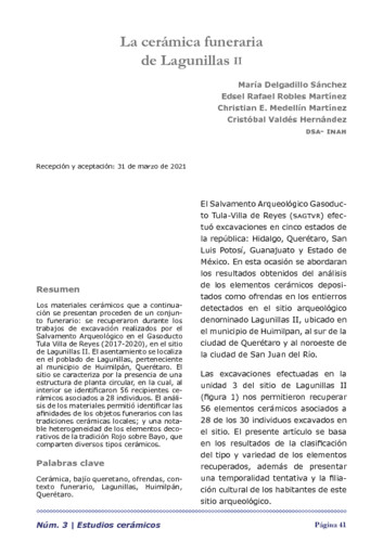 La cerámica funeraria de Lagunillas II