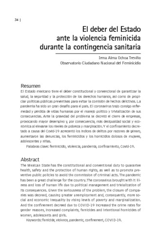 El deber del Estado ante la violencia feminicida durante la contingencia sanitaria