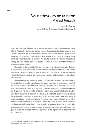 Las confesiones de la carne Michael Foucault