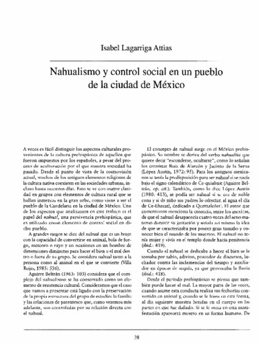 Nahualismo y control social en un pueblo de la ciudad de México