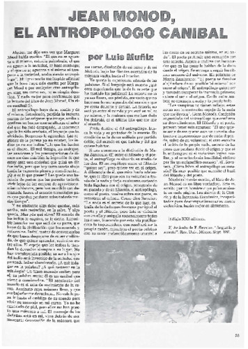 Jean Monod, el antropólogo canibal