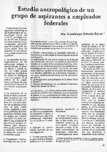 Estudio antropológico de un grupo de aspirantes a empleados federales
