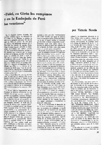 "Fidel, en Girón los rompimos y en la Embajada de Perú los vencimos"