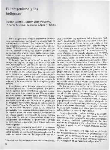 El indigenismo y los indígenas