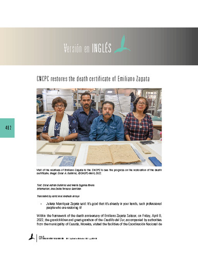 CNCPC restores the death certificate of Emiliano Zapata