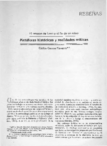  El retorno de Lono y el fin de un reino. Metáforas históricas y realidades míticas