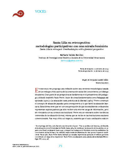Santa Lilia en retrospectiva: metodologías participativas con una mirada feminista
