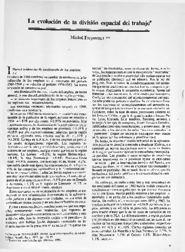 La evolución de la división espacial del trabajo
