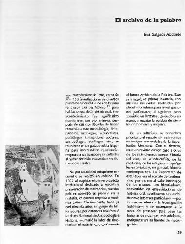 El archivo de la palabra