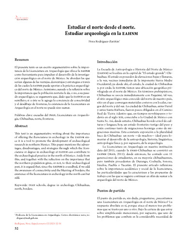Estudiar el norte desde el norte. Estudiar arqueología en la EAHNM