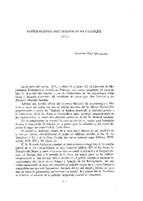 Exploraciones arqueológicas en Palenque: 1954.