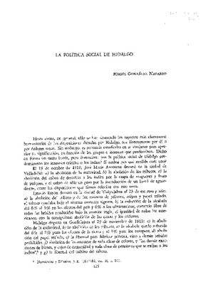 La política social de Hidalgo.